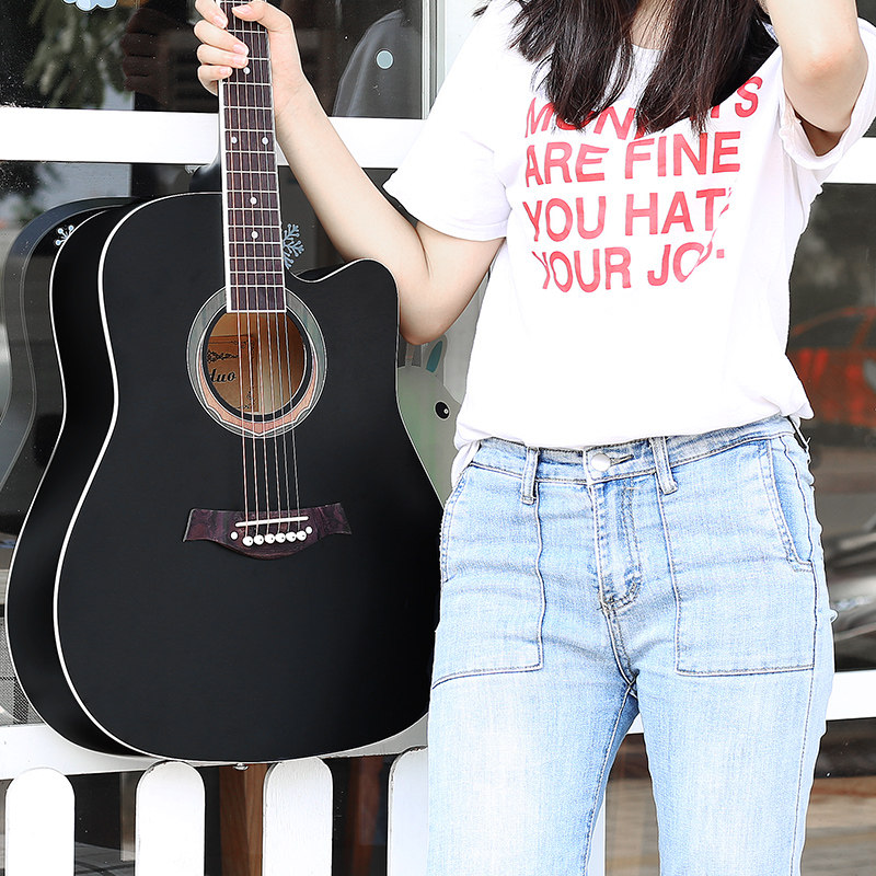 吉他初学者学生用41寸练习吉他成人入门自学男女通用民谣木吉他