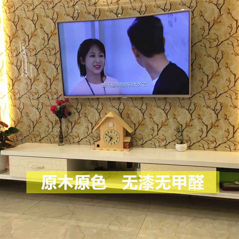 实木简约布谷鸟挂钟客厅报时小鸟座钟台钟创意静音闹钟咕咕鸟时钟