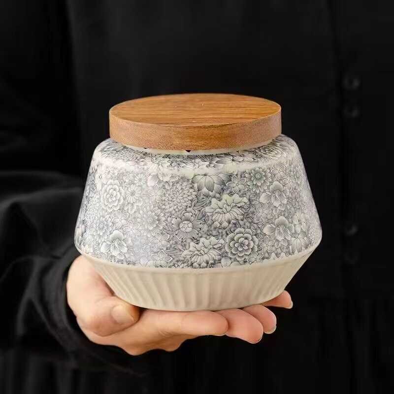陶瓷茶叶罐密封储存茶盒空礼盒红茶绿茶普洱白毫银针包装图片