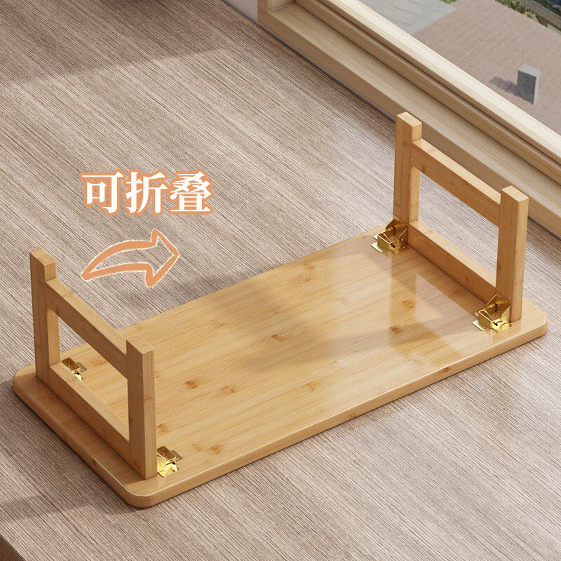 楠竹飘窗桌可折叠榻榻米桌懒人床上作业桌实木炕桌茶几电脑桌矮桌