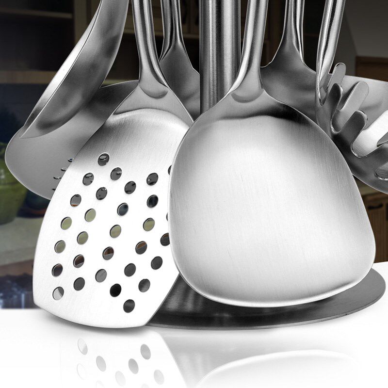 喜诗不锈钢厨具七件套 304全套勺铲子 锅铲 厨房烹饪厨师工具套装