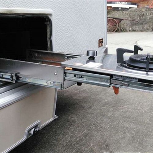 76宽 12寸 重型工业滑轨 货柜机柜抽屉轨道 30cm房车抽屉三节导轨