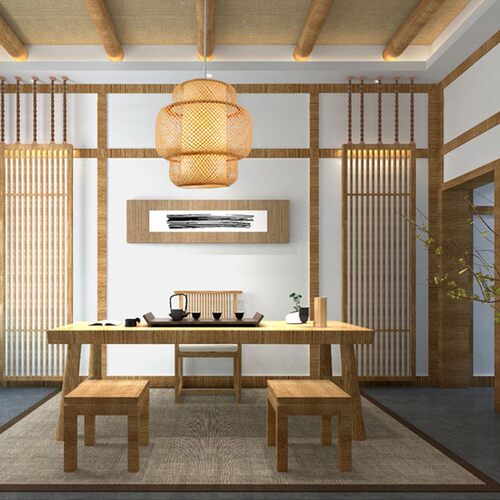 北欧竹编吊灯餐厅民宿客栈竹艺吊灯创意个性客厅卧室日式藤编灯具