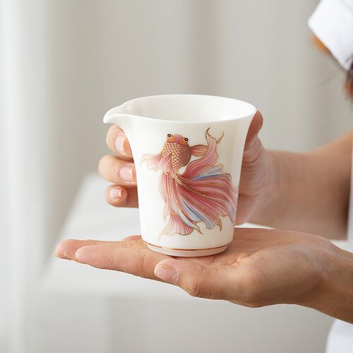 一品仟堂陶瓷公道杯功夫茶具配件分茶器鹰嘴茶海高档家用轻奢单个