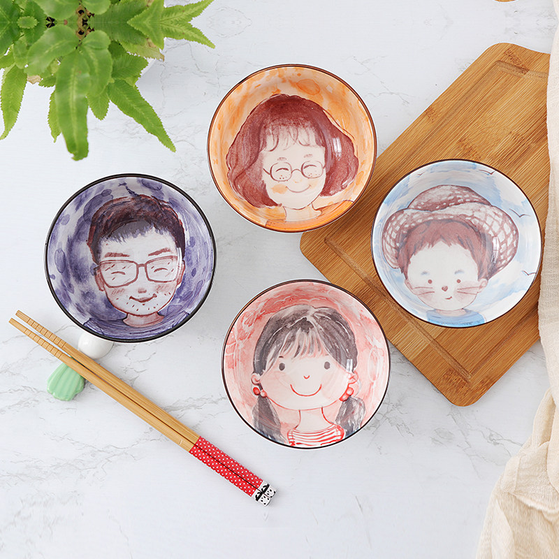 亲子碗一家四口定制logo礼品碗