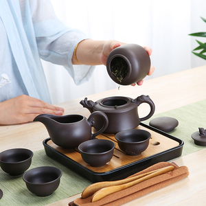 龙浔紫砂旅行茶具套装便携包家用简约小日式茶杯功夫茶具干泡茶盘