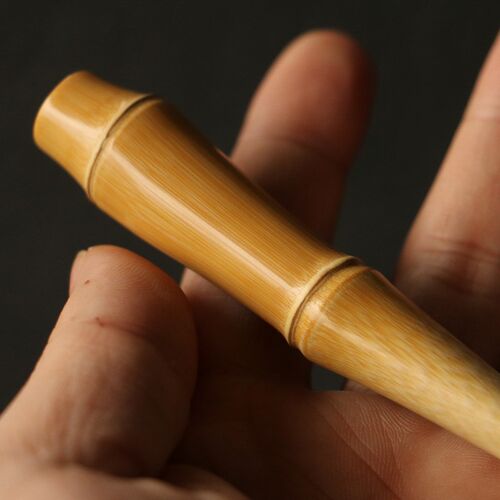 纯手工制作天然实心竹小烟嘴竹制老玉竹把玩烟具不带过滤无漆竹雕