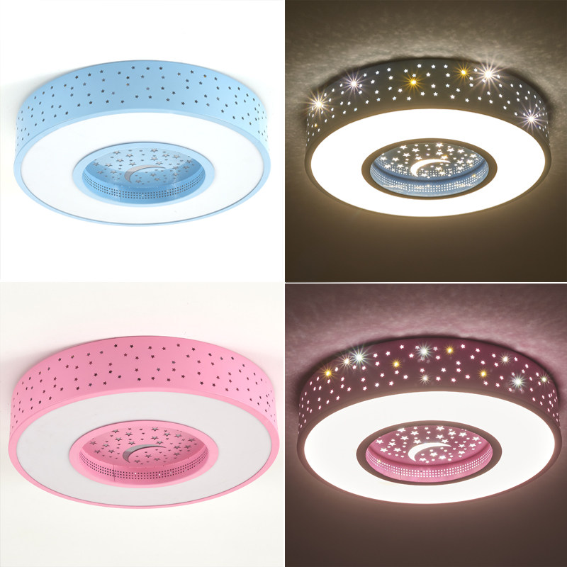 LED智能控制儿童吸顶灯 简约风格寝室灯具 铁艺材质创意星星造型