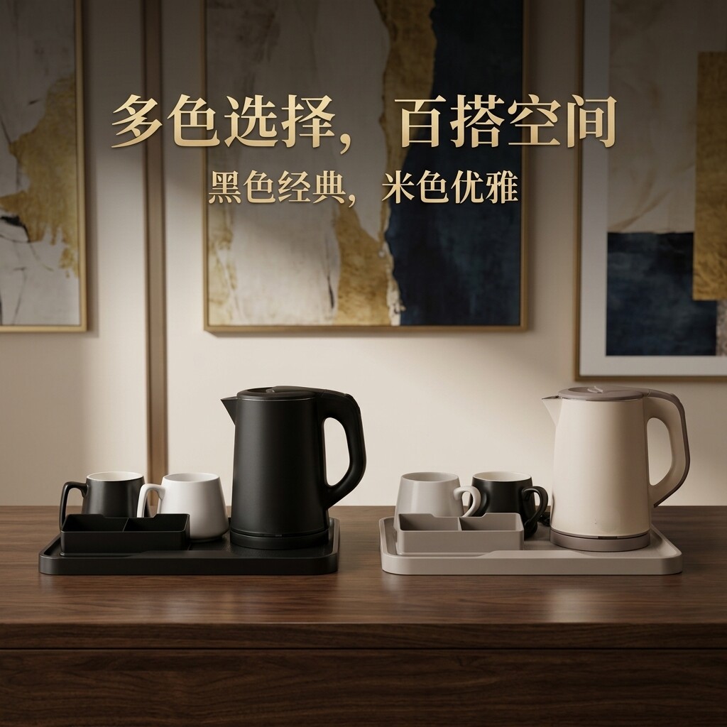酒店304不锈钢双层防烫电热水壶