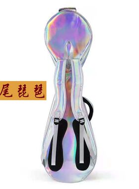 艺美镭射凤尾琴琵琶包亮面加厚便携式琴盒漆皮防水防摔琴袋双肩包