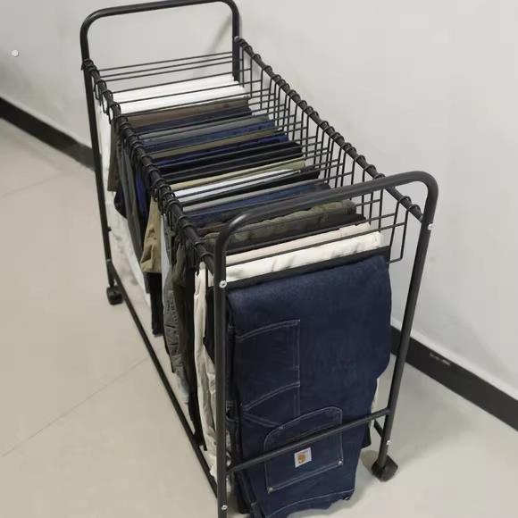 裤子收纳架晾衣架落地移动衣柜多层挂裤子衣服神器专用整理储物架