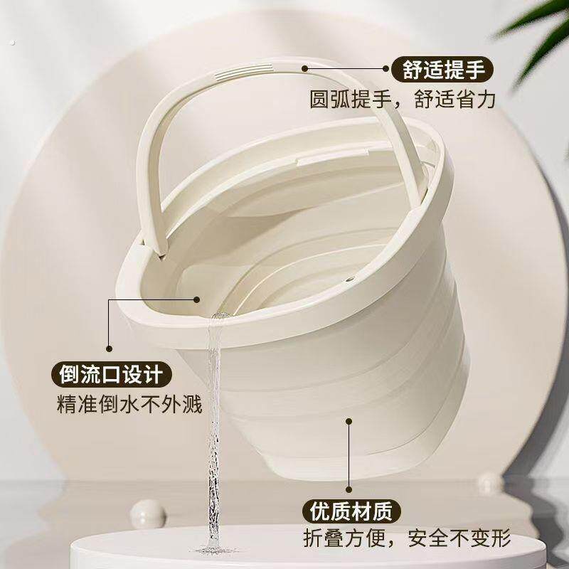 折叠长条形方形大容量特厚拖把桶可折叠通用款提手不占空间储水桶