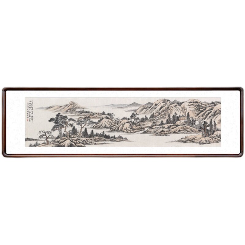 国画山水画横幅办公室写意水墨画中式客厅装饰画酒店茶楼仿古挂画