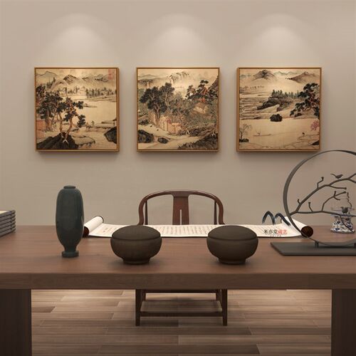 米亦堂x桃源问津图 文征明新中式风禅意山水人文国画书房玄关挂画