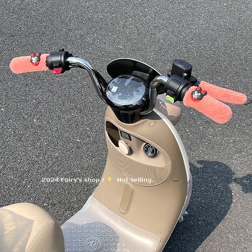 可爱毛绒电动车把手套冬季加厚保暖防滑机车煞车套自行车车把套