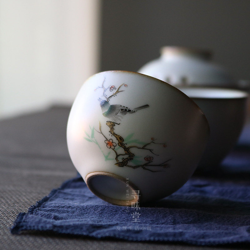 月白汝窑旅行茶具便携包套装随身陶瓷快客杯一壶二杯功夫茶具