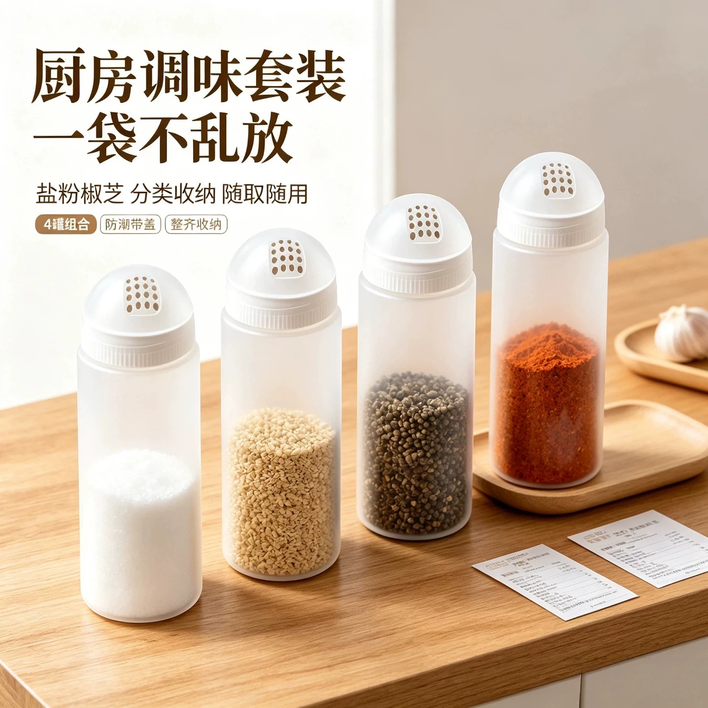 厨房调料撒料罐旋转多孔调味盒厨房盐糖胡椒粉分装瓶烧烤撒料瓶子