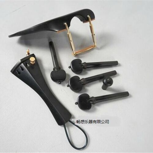 4/4小提琴配件小提琴乌木配件腮托琴轴拉线板尾柱带尾绳微调