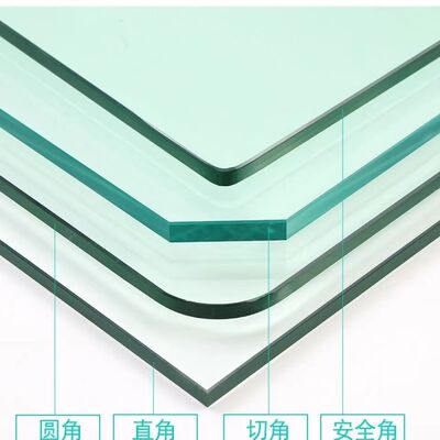 定做圆形钢化玻璃桌面餐桌茶几台面家用长方形酒店饭店透明圆桌面