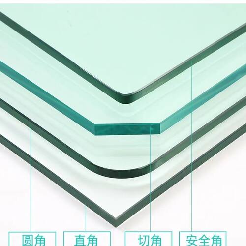定做圆形钢化玻璃桌面餐桌茶几台面家用长方形酒店饭店透明圆桌面