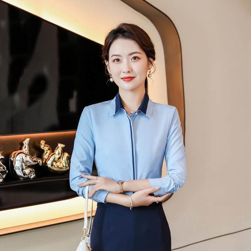 白色衬衫女职业装面试衣服女大学生修身显瘦正装教师工作服衬衣夏