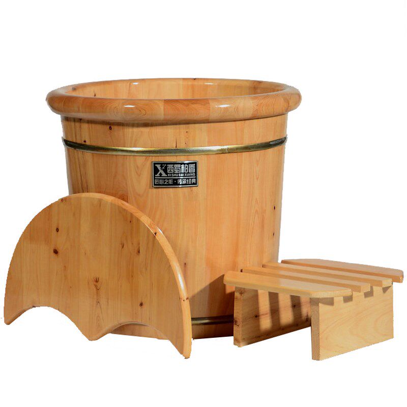 足汲藏方藏堂川圣堂泡脚桶木质家用木桶过小腿高深桶熏蒸足浴桶