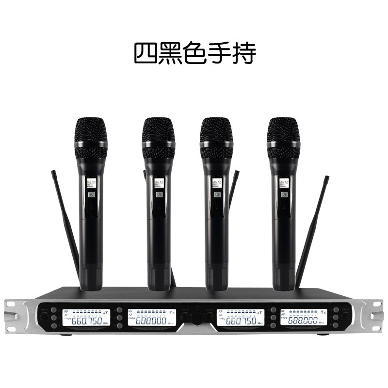无线话筒一拖四鹅颈台式专业拖八头戴手持u段耳麦领夹会议麦克风