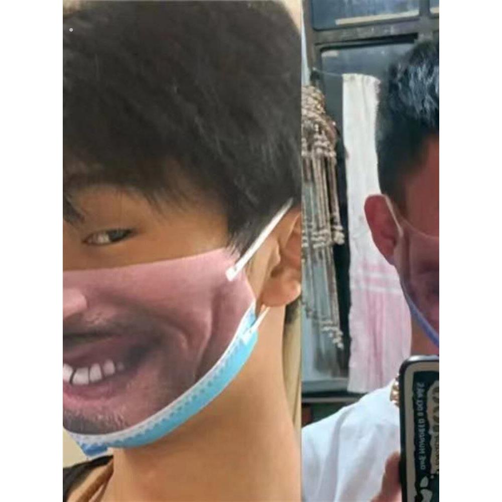 搞笑口罩万圣节整蛊图案社恐沙雕恶搞网红抖音同款彷真人脸搞怪