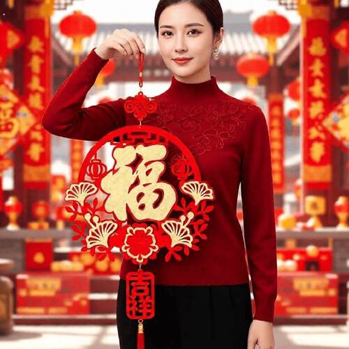 福字门贴2026马年新款新年贴纸春节布置入户门挂过年装饰用品挂件