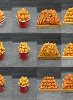仿真小圆土豆模型锅巴狼牙土豆洋芋粑粑模具摆摊网红街边小吃样品