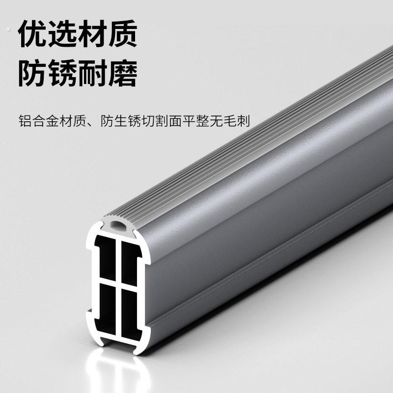 衣柜内挂衣杆横杆挂杆衣通杆子整体橱柜晾衣杆固定杆配件加厚灰色