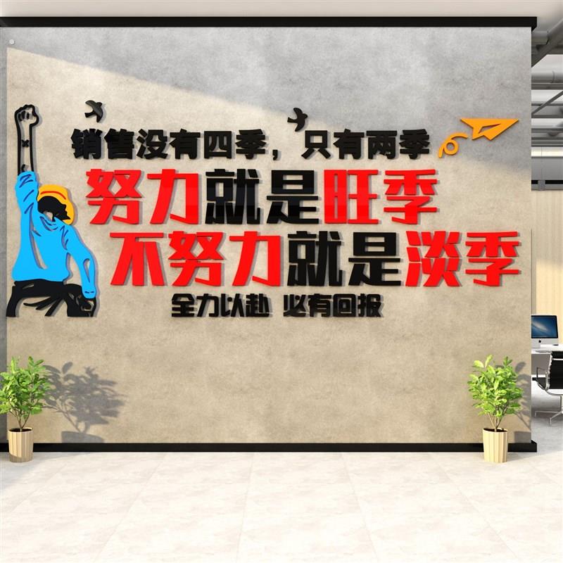销售部文化办公室墙面装饰氛围企业公司布置标语背景贴纸画