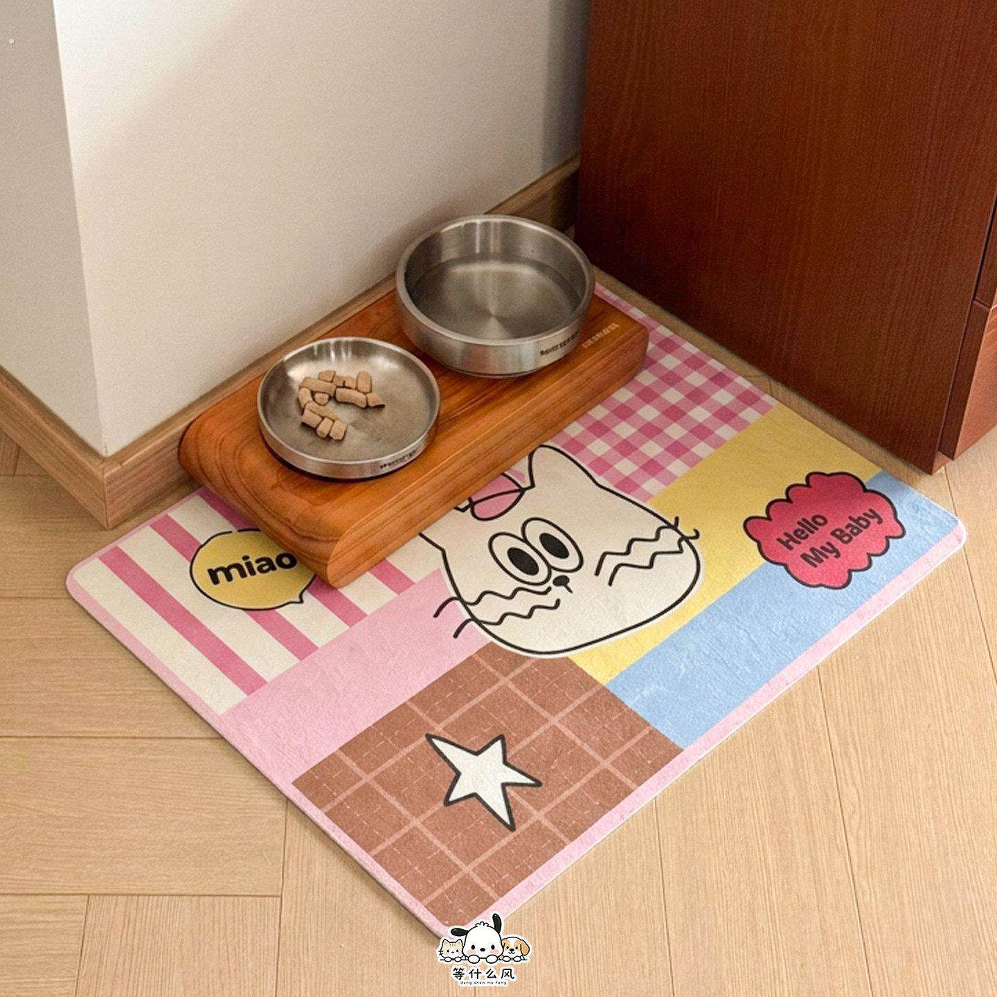 硅藻泥宠物餐垫猫咪喝水防外溅防脏垫子吸水速干易打理猫食盆碗垫