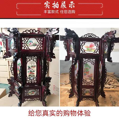 新款实木宫灯六角仿古风阳台灯笼大全新中式户外春节中国风吊灯