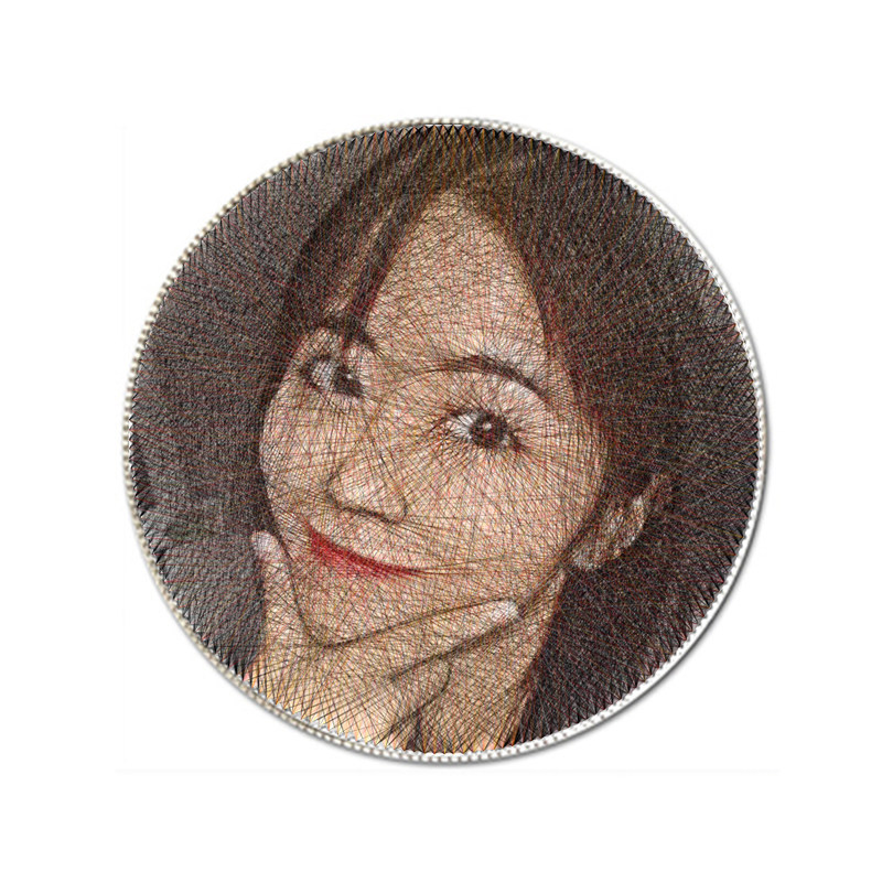 彩色钉子人像绕线画DIY手工制作弦丝画易烊千玺人物定制照片礼物