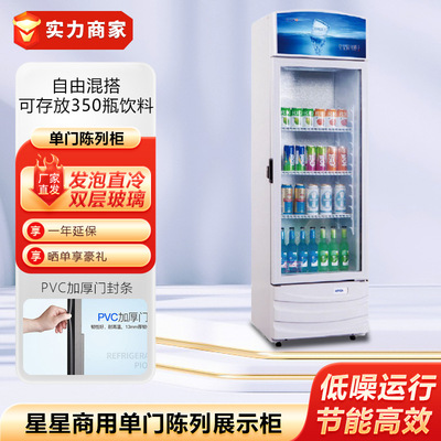 星星LSC373G冰柜单门立式玻璃展示柜冷藏保鲜饮料柜冷柜陈列柜