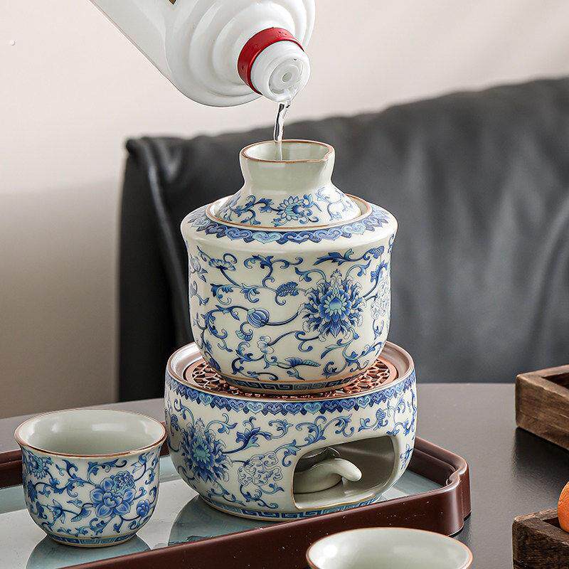 温酒器家用黄酒烫酒壶中式酒具组套白酒杯暖酒壶二两半斤装热酒器