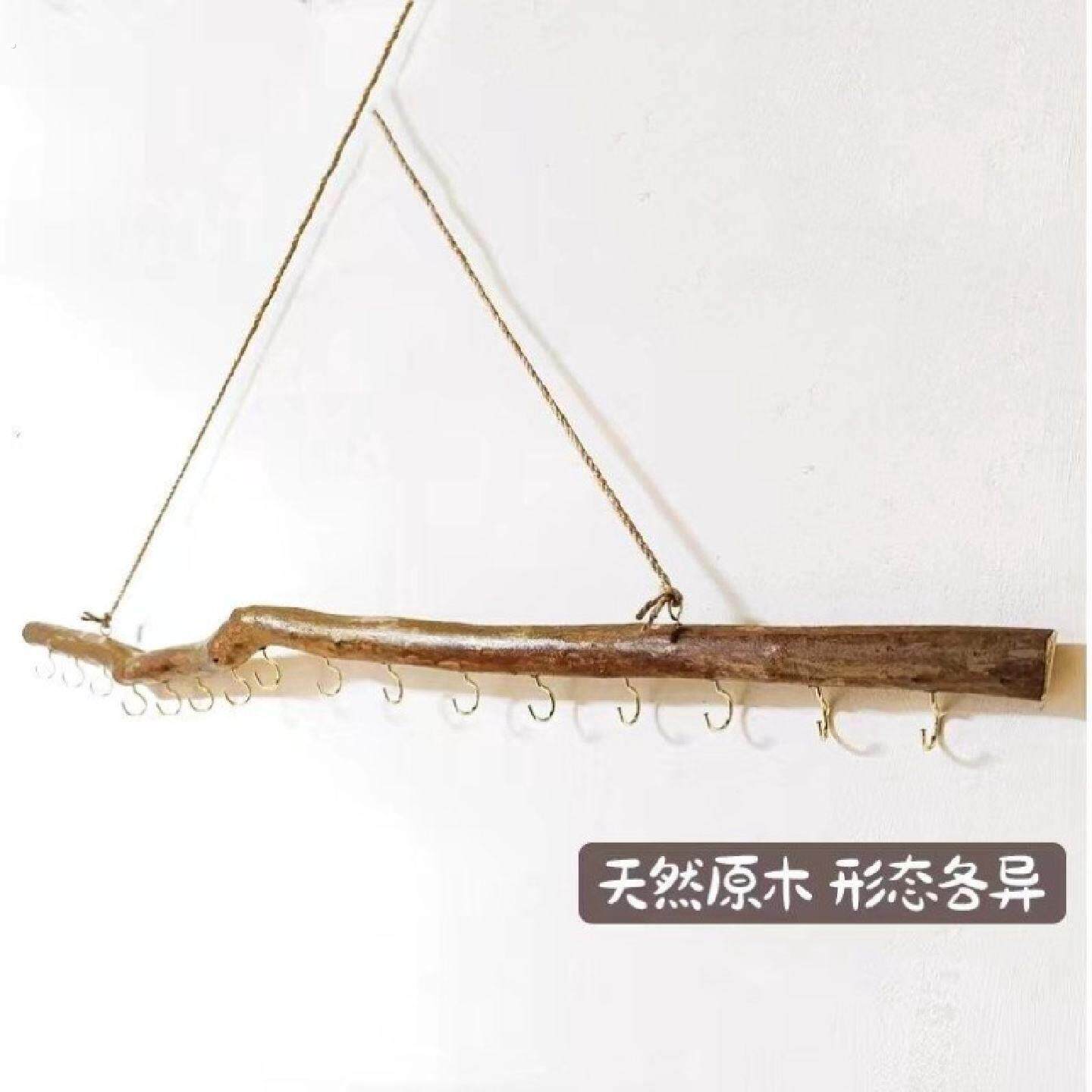 原木树枝首饰展示架复古装饰挂钩墙壁挂架钥匙项链耳环饰品收纳层