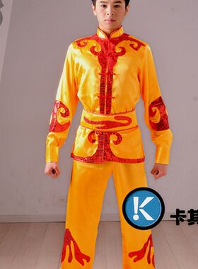 艺博舞龙服装打鼓服表演舞龙灯舞狮子道具秧歌服装演出服订制写字