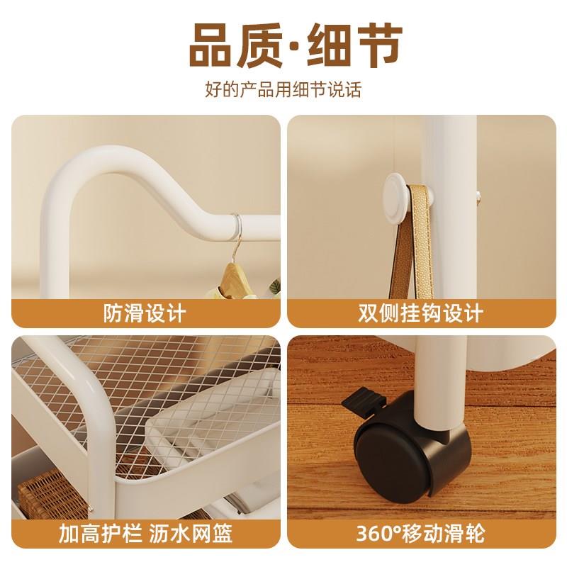 粉色家用儿童落地衣帽架 小户型衣服置物架 加粗碳钢衣架可移动简