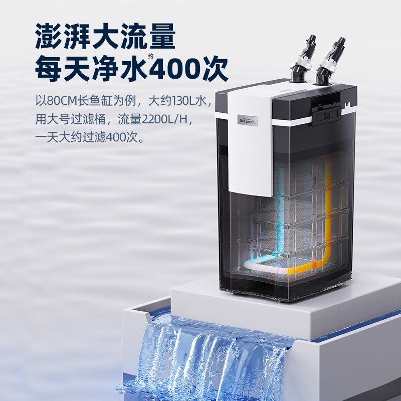 老渔匠鱼缸过滤桶制氧过滤一体机循环水质静音外置净水循环过滤器