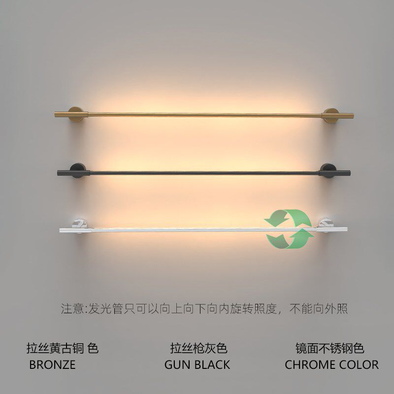 不锈钢长条壁灯公司办公室文化墙酒店壁灯客厅背景墙玄关过道简约