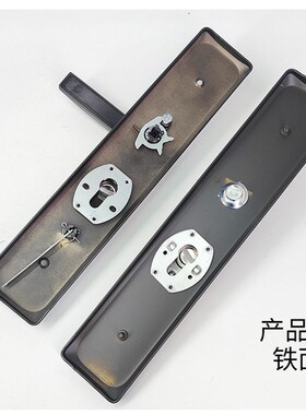 防盗门把手灰色通用型加厚面板大门锁具老式门配件家用拉手大门锁