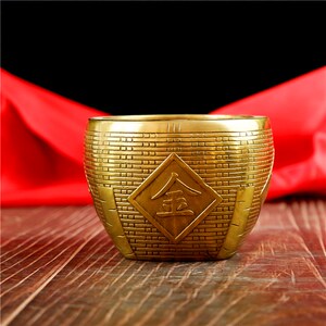 五谷丰登杂粮摆件镇宅招财粮仓金斗铜缸纯铜乔迁新居礼品年年有余