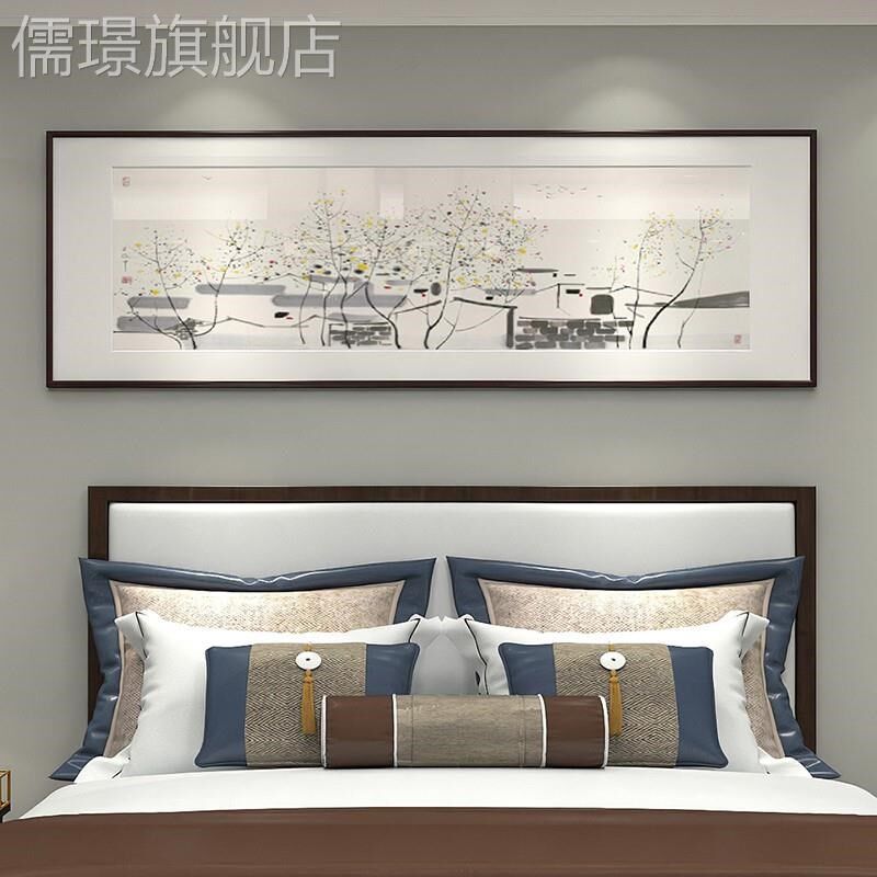 定做吴冠中江南水乡新中式卧室床头象挂画酒店书房饰画抽装水墨山