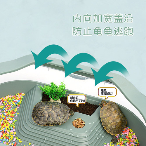 客厅阳台生态乌龟饲养专用缸家用超大塑料龟盆养龟箱小型晒台造景