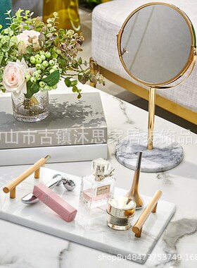 天然大理石果盘首饰托盘家居摆件装饰品样板间酒店化妆品托盘