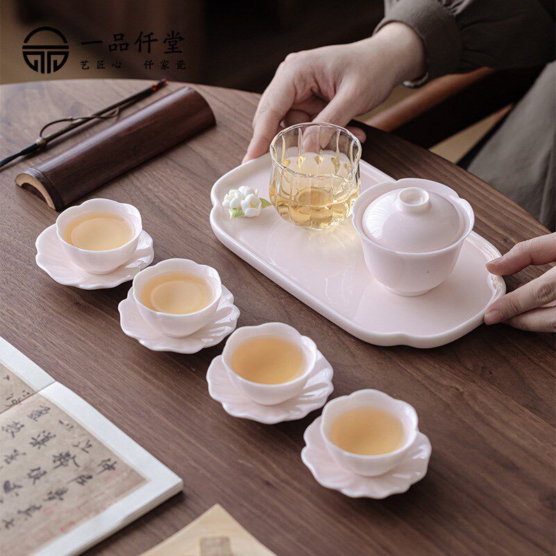 轻奢家用茶具套装旅行功夫茶道便携包高档办公室泡茶盖碗送礼盒装