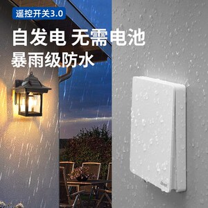海得曼无线遥控开关面板免布线自发电双控关灯神器智能家居配件