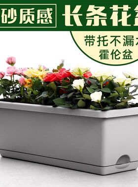 阳台种菜盆草莓盆栽专用盆蔬菜小葱大蒜种植盆长方形花盆塑料家用